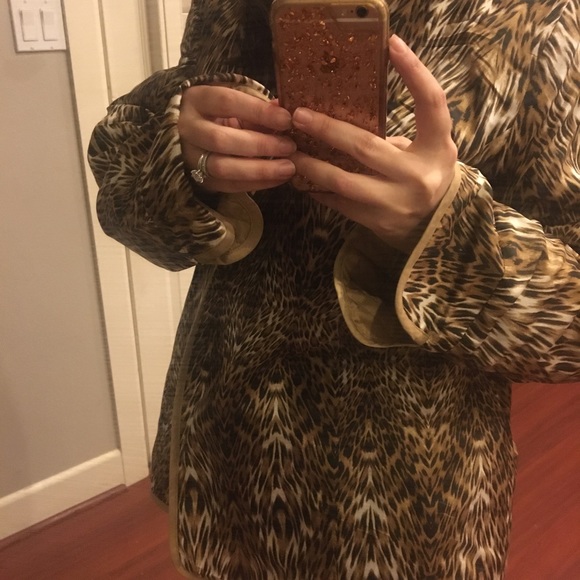 Quilted Bomber AnimalPrint Reversible Blazer - Picture 8 of 8